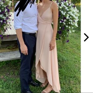 Lulu’s HERE'S TO US BLUSH PINK HIGH-LOW WRAP DRESS